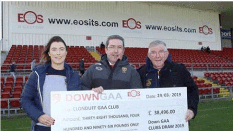 DOWN CLUBS DRAW CHEQUE PRESENTATION 2019