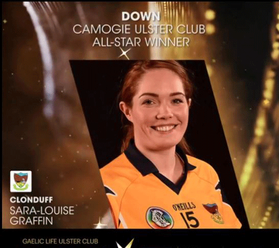 SARA LOUISE IS ULSTER’S BEST CLUB CAMOGIE PLAYER 2020