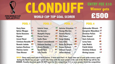 FRIENDS OF CLONDUFF WORLD CUP 22 FUNDRAISER