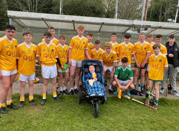 U15 HURLERS HAVE VISIT FROM THEIR BIGGEST SUPPORTER