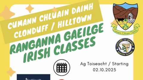 REGISTER NOW FOR IRISH CLASSES IN CLONDUFF!