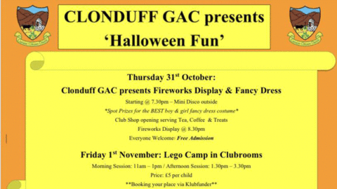 CLONDUFF CLUB PRESENTS: HALOWEEN FUN