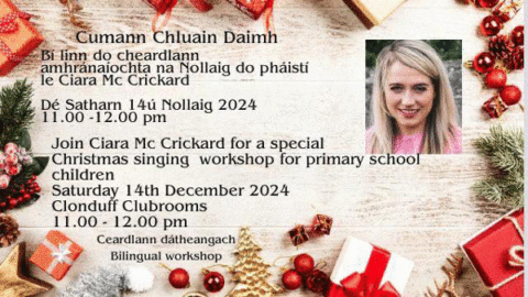 CHRISTMAS SINGING WORKSHOP WITH CIARA McCRICKARD