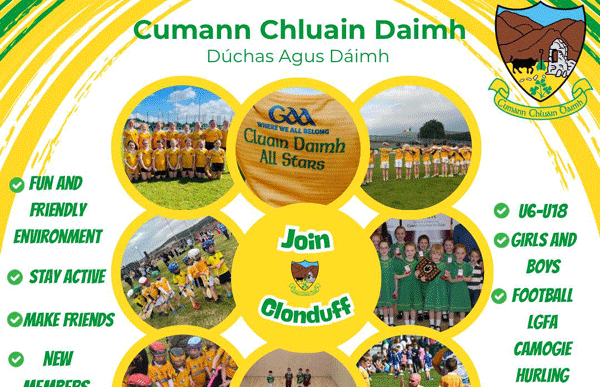 COME JOIN CLONDUFF GAA CLUB IN 2025